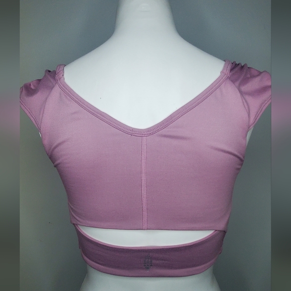 Free People Size XS - FP Movement "Breathe Deeper Crop Tank/Top InPink Ruched - Picture 5 of 11